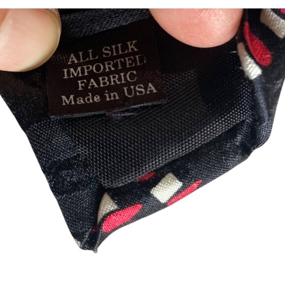 Vintage Screenplay by Martin Wong Silk Tie Groovy Hypnotic Red Black Made in USA - Picture 5 of 5